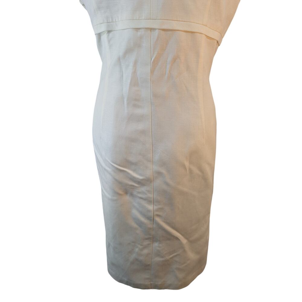 NWOT! JESSICA HOWARD! LINEN BLEND! WHITE BEADED, EMBROIDERED BUST LINE DRESS! 14 - Picture 8 of 11